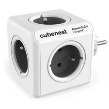 obrázek produktu Cubenest Powercube Original,  5× zásuvka, bílá/šedá, dětská pojistka, uzemnění, max. 16A/250V~3680W/50-60Hz