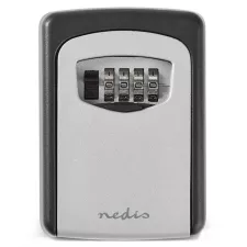 obrázek produktu NEDIS trezor na klíče/ kombinace Dial Lock/ 2 klíče/ vnitřní a venkovní/ hliník/ černo-šedý