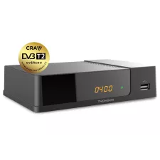 obrázek produktu THOMSON DVB-T/T2 set-top-box THT 709/ Full HD/ H.265/HEVC/ CRA ověřeno/ PVR/ EPG/ USB/ HDMI/ LAN/ SCART/ černý