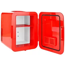 obrázek produktu NEDIS přenosná mini lednička/ objem 4 litry/ rozsah chlazení 8 - 18 °C/ AC 100 - 240 V / 12 V/ spotřeba 50 W/ červená