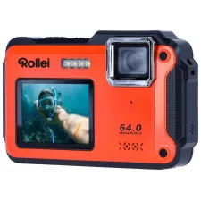 obrázek produktu Rollei Sportsline 64 Selfie/ 64 MPix/ 16x zoom/ 2,8\" LCD+ 2\"LCD/ 4K video/ Voděodolný 5m/ Oranžový