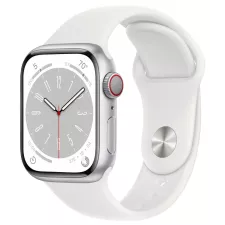 obrázek produktu Apple Watch Series 8 GPS + Cellular 41mm Silver Aluminium Case with White Sport Band - Regular