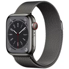 obrázek produktu Apple Watch Series 8 GPS + Cellular 41mm Graphite Stainless Steel Case with Graphite Milanese Loop