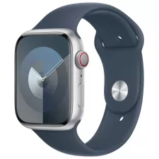 obrázek produktu Apple Watch Series 9 Cellular 45mm Stříbrný hliník s bouřkově modrým sportovním řemínkem M/L