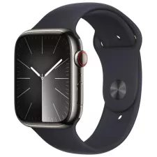 obrázek produktu Apple Watch Series 9 Cellular 45mm Grafitová ocel s temně inkoustovým sportovním řemínkem S/M