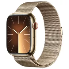 obrázek produktu Apple Watch Series 9 Cellular 45mm Zlatá ocel se zlatým milánským tahem