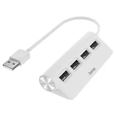 obrázek produktu HAMA USB HUB/ 4 porty/ USB 2.0/ 480 Mbit/s/ bílý
