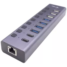 obrázek produktu i-tec datový a nabíjecí HUB USB 3.0/USB-C/ 9x port/ LAN + Power Adapter 60W