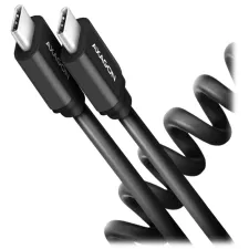 obrázek produktu AXAGON datový a nabíjecí kabel TWISTER USB-C na USB-C / USB2.0 / 3A / ALU / TPE / 0,6m / černý