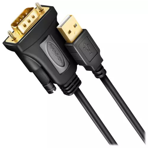 obrázek produktu AXAGON aktivní převodník z USB-A (2.0) na RS-232 / ADS-1PQN / Čip FTDI / 1,5m