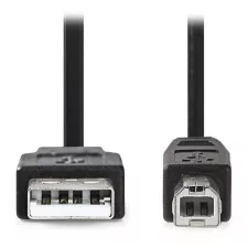 obrázek produktu NEDIS kabel USB 2.0/ zástrčka USB-A - zástrčka USB-B/ k tiskárně apod./ černý/ blistr/ 3m