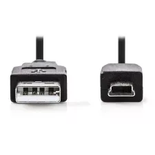 obrázek produktu NEDIS kabel USB 2.0/ zástrčka USB-A - 5pinová zástrčka mini USB/ černý/ bulk/ 2m