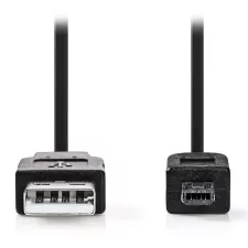 obrázek produktu NEDIS kabel USB 2.0 USB/ zástrčka USB-A - zástrčka Hirose Mini 4kolíkový/ černá/ 2m