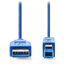 obrázek produktu NEDIS kabel USB 3.2/ zástrčka USB-A - zástrčka USB-B/ k tiskárně apod./ modrý/ 3m