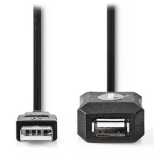 obrázek produktu NEDIS prodlužovací aktivní kabel USB 2.0/ zástrčka USB-A - zásuvka USB-A/ černý/ 5m