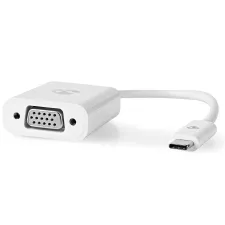 obrázek produktu NEDIS redukční kabel s adaptérem/ USB-C zástrčka – VGA zásuvka/ bílý/ plastový sáček/ 20cm