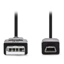 obrázek produktu NEDIS kabel USB 2.0/ zástrčka USB-A - 5pinová zástrčka mini USB/ černý/ blistr/ 2m