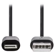 obrázek produktu Lightning Kabel | USB 2.0 | Apple Lightning 8pinový | USB-A Zástrčka | 480 Mbps | Poniklované | 1.00 m | Kulatý | PVC | Černá | Box