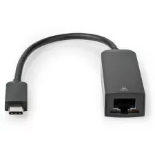 obrázek produktu NEDIS kabelový adaptér USB 3.2 Gen 1/ USB-C zástrčka - RJ45 zásuvka/ kulatý/ černý/ 20cm