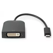 obrázek produktu USB-C™ Adaptér | USB 3.2 Gen 1 | USB-C™ Zástrčka | DVI-D 24+1 Zásuvka | 1080p | 0.20 m | Kulatý | Poniklované | PVC | Černá | Pl