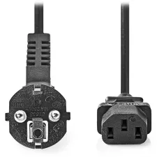 obrázek produktu NEDIS napájecí kabel 230V/ přípojný 10A/ konektor IEC-320-C13/ úhlová zástrčka Schuko/ černý/ bulk/ 3m