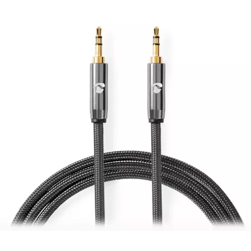 obrázek produktu NEDIS PROFIGOLD stereo audio kabel/ 3,5 mm jack zástrčka - 3,5 mm jack zástrčka/ bavlna/ šedý/ BOX/ 2m