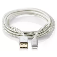 obrázek produktu NEDIS PROFIGOLD Lightning/USB 2.0 kabel/ Apple Lightning 8pinový - USB-A zástrčka/ nylon/ stříbrný/ BOX/ 3m