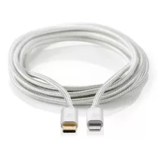 obrázek produktu NEDIS PROFIGOLD Lightning/USB 2.0 kabel/ Apple Lightning 8pinový - USB-C zástrčka/ nylon/ stříbrný/ BOX/ 1m