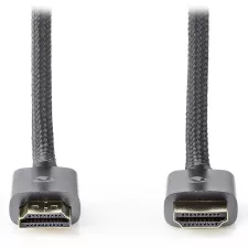 obrázek produktu NEDIS PROFIGOLD High Speed HDMI 2.0 kabel s ethernetem/ 4K@60Hz/ zlacené konektory HDMI-HDMI/ bavlna/ šedý/ BOX/ 1m