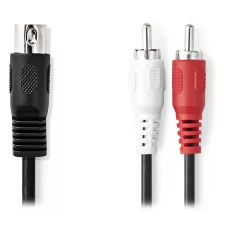 obrázek produktu NEDIS redukční audio kabel DIN/ 5pin zástrčka DIN - 2× zástrčka RCA/ černý/ bulk/ 1m