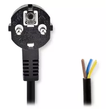 obrázek produktu NEDIS napájecí kabel/ Typ F zástrčka - otevřený/ přímý/ úhlový/ černý/ bulk/ 3m