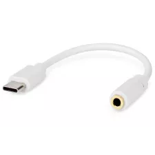 obrázek produktu USB-C™ Adaptér | USB 2.0 | USB-C™ Zástrčka | 3,5 mm Zásuvka | 0.10 m | Kulatý | Poniklované | PVC | Bílá | Box