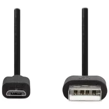 obrázek produktu NEDIS kabel USB 2.0/ zástrčka USB-A - zástrčka USB-Micro B/ kulatý/ černý/ bulk/ 1m
