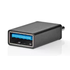 obrázek produktu NEDIS USB-C adaptér/ USB 3.2 Gen 1/ zástrčka USB-C/ zásuvka USB-A/ 5 Gbps/ OTG/ kulatý/ poniklovaný/ černý/ blistr