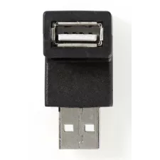 obrázek produktu NEDIS adaptér USB 2.0/ zástrčka USB-A - zásuvka USB-A zásuvka/ 480 Mbps/ kulatý/ poniklovaný/ PVC/ černý/ blistr