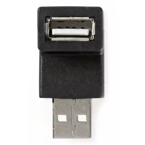 obrázek produktu NEDIS adaptér USB 2.0/ zástrčka USB-A - zásuvka USB-A zásuvka/ 480 Mbps/ kulatý/ poniklovaný/ PVC/ černý/ blistr