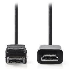 obrázek produktu NEDIS kabel DisplayPort - HDMI/ zástrčka DisplayPort - zástrčka HDMI/ černý/ bulk/ 3m