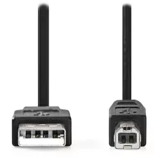 obrázek produktu NEDIS kabel USB 2.0/ zástrčka USB-A - zástrčka USB-B/ k tiskárně apod./ černý/ bulk/ 1m