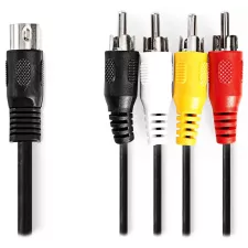 obrázek produktu NEDIS redukční audio kabel DIN/ 5pin zástrčka DIN - 4× zástrčka RCA/ černý/ bulk/ 1m