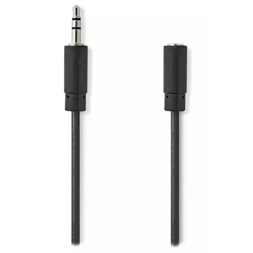 obrázek produktu NEDIS prodlužovací stereo audio kabel s jackem/ zástrčka 3,5 mm - zásuvka 3,5 mm/ černý/ bulk/ 5m