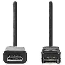 obrázek produktu NEDIS kabel DisplayPort - HDMI/ zástrčka DisplayPort - zástrčka HDMI/ černý/ bulk/ 2m