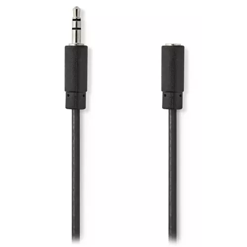 obrázek produktu NEDIS prodlužovací stereo audio kabel s jackem/ zástrčka 3,5 mm - zásuvka 3,5 mm/ černý/ bulk/ 1m