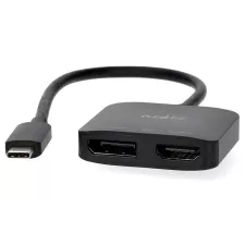 obrázek produktu NEDIS kabelový adaptér USB-C/USB 3.2 Gen 1/ USB-C zástrčka - DisplayPort zásuvka - HDMI zásuvka/ černý/ BOX/ 20cm