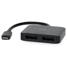 obrázek produktu NEDIS kabelový adaptér USB-C/USB 3.2 Gen 1/ USB-C zástrčka - 2x Displayport zásuvka/ kulatý/ černý/ BOX/ 20cm