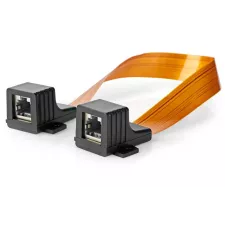 obrázek produktu NEDIS Cat 5e UTP kabel/ RJ45 zásuvka - RJ45 zásuvka/ na okenní rámy/ vnitřní a venkovní/ plochý/ nylon/ černý/ box/ 30cm