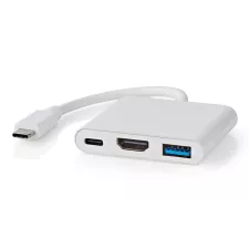 obrázek produktu NEDIS USB 3.2 Gen 1 adaptér/ USB-C zástrčka - USB-A zásuvka - USB-C zásuvka/ výstup HDMI/ bílý/ box/ 10 cm