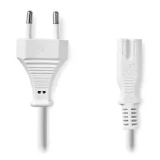 obrázek produktu NEDIS napájecí kabel pro adaptéry/ Euro zástrčka - konektor IEC-320-C7/ přímý-přímý/ dvoulinka/ bílý/ bulk/ 5m