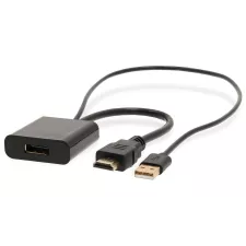 obrázek produktu NEDIS adaptérový kabel HDMI - DisplayPort/ zástrčka HDMI - zásuvka DisplayPort/ USB napájení/ 20cm/ box/ černý