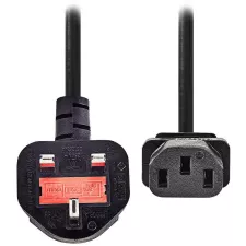 obrázek produktu NEDIS napájecí kabel/ přímý/ úhlový/ konektor IEC-320-C13/ zástrčka UK/ kulatý/ černý/ 3m