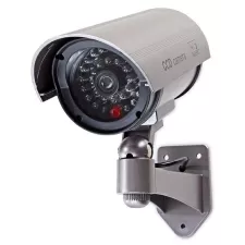 obrázek produktu NEDIS atrapa bezpečnostní kamery s infračervenou LED/ bullet/ IP44/ venkovní/ šedá